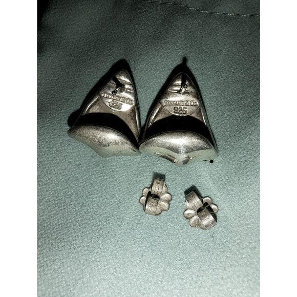 Rare & retired fall leaf Tiffany & Co Sterling Silver 925 earrings with pouch - Picture 4 of 5